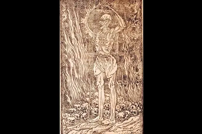 Nandalal Bose, Untitled, 1946. Pen and ink, reproduced as frontispiece. IMAGE COURTESY/Rakesh Sahni, Gallery Rasa
