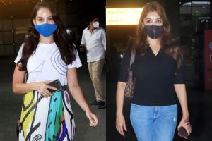 Nora Fatehi and Payal Ghosh spotted at Mumbai airport