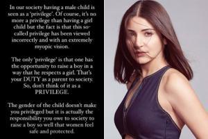 Anushka shares hard-hitting note on 'privilege of having a male child'