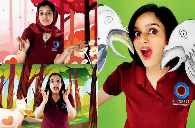 In every session Rohini Vij uses props, ice-breakers, songs and dance to engage little ones in storytelling; Vij enacts Jack and the Beanstalk, and Little Red Riding Hood