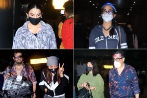 Sara Ali Khan, Ritika Bhavnani with parents, Paras and Mahira at Mumbai airport