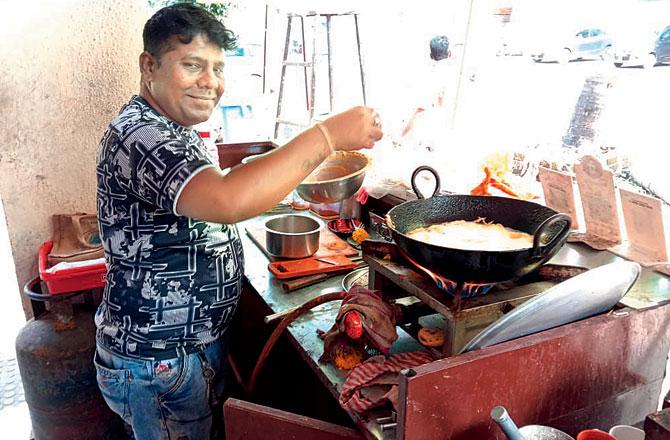 A Lavani artiste, sells fast food