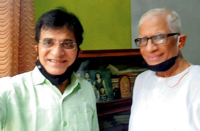 The recovered Pandurang Kulkarni (right) with BJP leader Kirit Somaiya