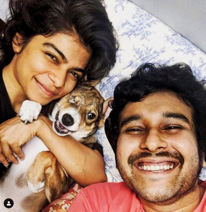 Meghana and Sahil with Bagel