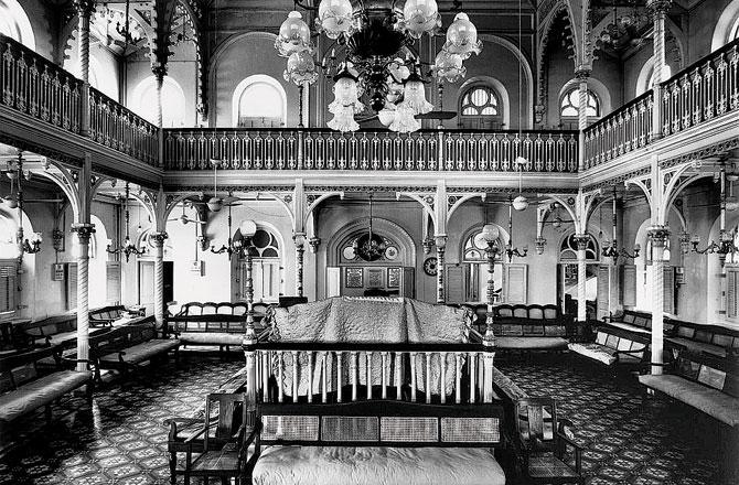 The interiors of Knesset Eliyahoo Synagogue at Fort. Pic courtesy/Bombay Electric