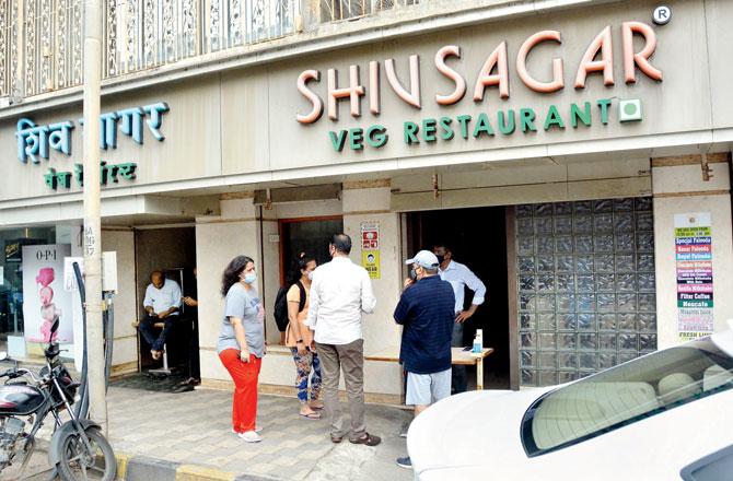 Shiv Sagar restaurant at Juhu is one of the few that will open from October 5. Pic/Sayyed Sameer Abedi