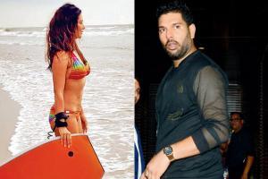 Kim is in-between surfing the waves, Yuvraj shares a hilarious comment