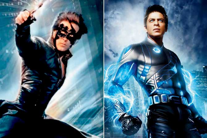 (From left) Stills from Krrish and Ra.One