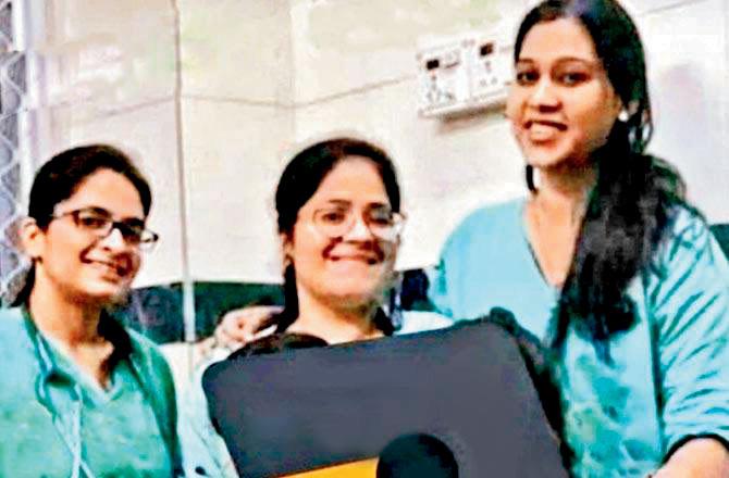 The three accused (from left) Bhakti Mehare, Hema Ahuja and Ankita Khandelwal