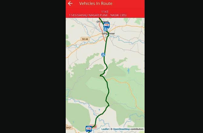 Route taken by bus, halts will also be visible to the passengers via the app