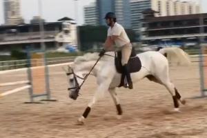 Watch Video: Randeep back in action after leg surgery, rides a horse