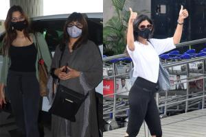 Mother-daughter duo Saiee Manjrekar and Medha snapped at Mumbai airport