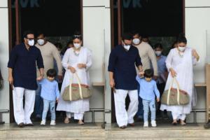 Back to Mumbai! Taimur Ali Khan with parents Kareena Kapoor, Saif Ali Khan clicked at Airport