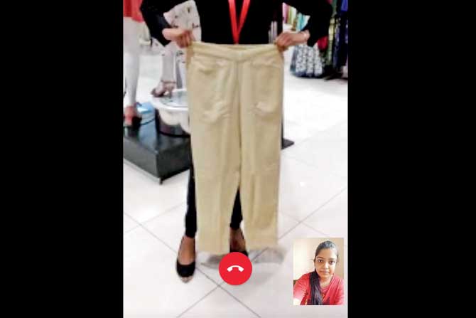 The personal shopper facilitates  video calls and sends pictures to give you a fair idea of the clothes 