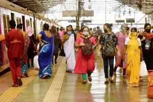 Mumbai: Women take local train amid cautious cheer