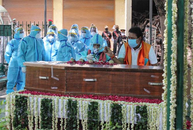 Former President Pranab Mukherjee, who passed away at the age of 84, was cremated with full military honours on Tuesday afternoon at the Lodhi Road crematorium following a strict COVID-19 precautionary protocol.