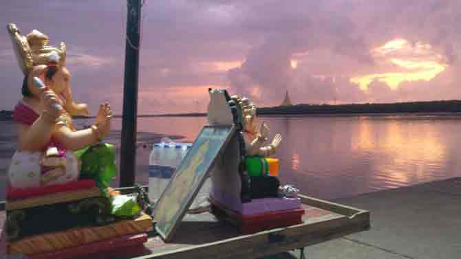 According to an official, a total of 492 Ganesh idols, including 16 from public pandals and 476 installed by residents at home, were immersed at various visarjan points in Mumbai till Tuesday noon.
 