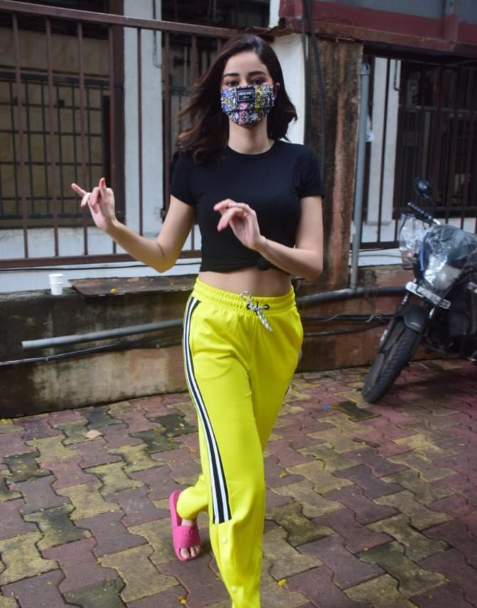 Ishaan Khatter and Ananya Panday were spotted together at Filmalaya Studios in Andheri, Mumbai for the final schedule of their upcoming film, Khaali Peeli. (All pictures: Yogen Shah).