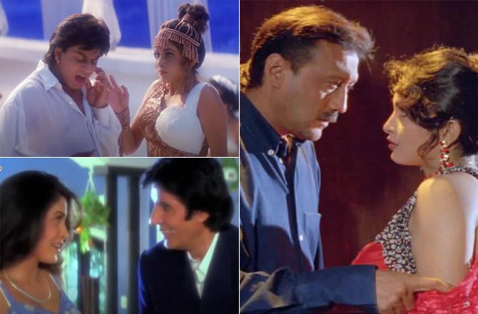 Well, Ramya Krishnan played a handful of roles in Bollywood films, however, that did not give her much recognition as a performer. In picture: Snapshots from some of the popular Bollywood films that Ramya has been part of. (L to R) - Ramya with SRK in Chaahat; Ramya with Amitabh Bachchan in Bade Miyan Chote Miyan; Ramya with Jackie Shroff in Shapath.