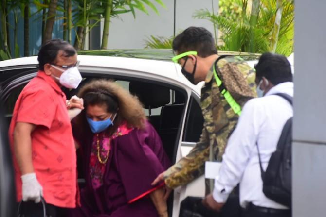 Karan Johar was clicked with his family - mother Hiroo Johar and children Yash and Roohi. It seems the director-producer is heading for a much-needed family vacation.
