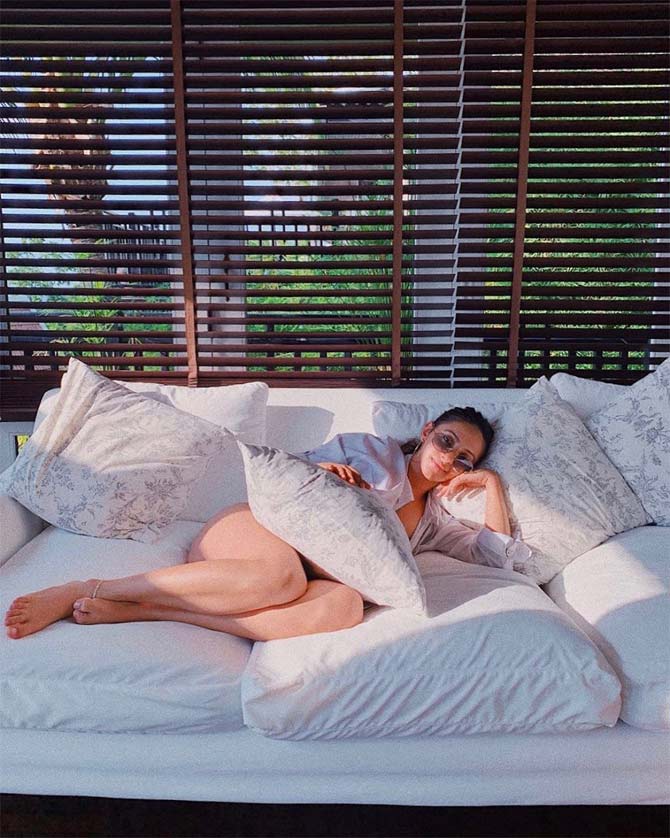 Akansha Ranjan Kapoor has been quite a star for some time now. She is already a fashion influencer, and her social media account is proof of how she loves experimenting with fashion.
In picture: A photo of the actress chilling at a resort in Maldives. Sharing this one, she wrote, 