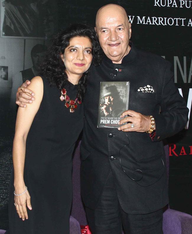 That's Prem Chopra with daughter Rakita, who is married to award-winning film publicity designer Rahul Nanda. Rakita penned a book on her father titled 'Prem naam hai mera... Prem Chopra' in 2014. The 230-page book chronicles the life and career of Chopra.
