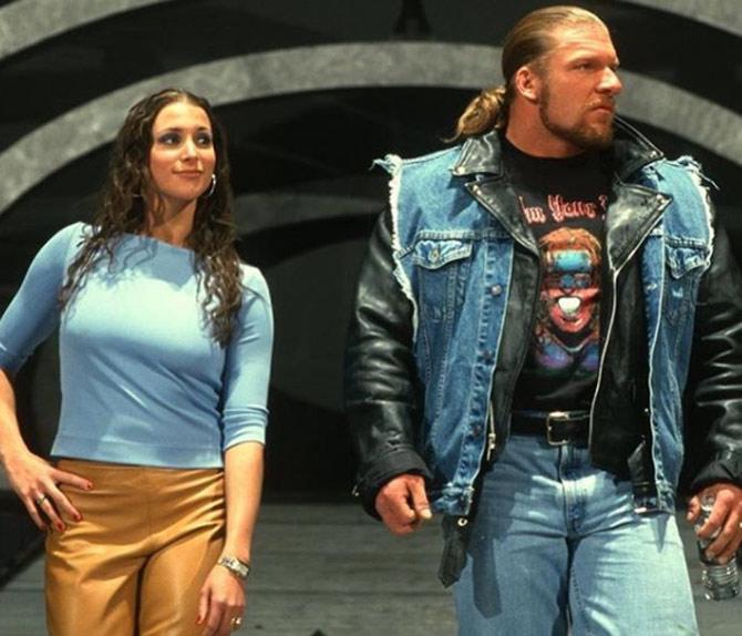 Stephanie McMahon then began her onscreen romance with wrestler Test and were about to get married as per the storyline on WWE Raw. Triple H interrupted the proceedings with a video showing that he had (kayfabe) drugged and kidnapped Stephanie and got married to her earlier.