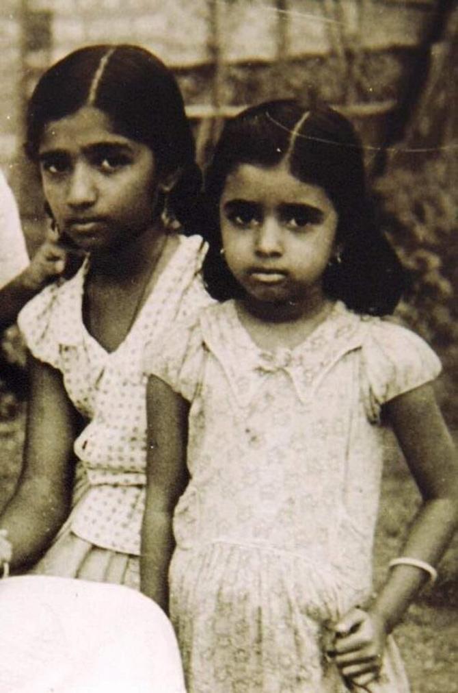 Lata Mangeshkar and sister Asha Bhosle worked together in some very successful and iconic films like Dilwale Dulhania Le Jayenge, Dil To Pagal Hai, and Lagaan. The soundtrack of these blockbusters still remain fresh.
In picture: Amitabh Bachchan had tweeted this adorable photo of the legendary Mangeshkar sisters from their childhood days. In a black and white photo, Lata Mangeshkar and Asha Bhosle can be seen posing in frock and skirt-blouse.
