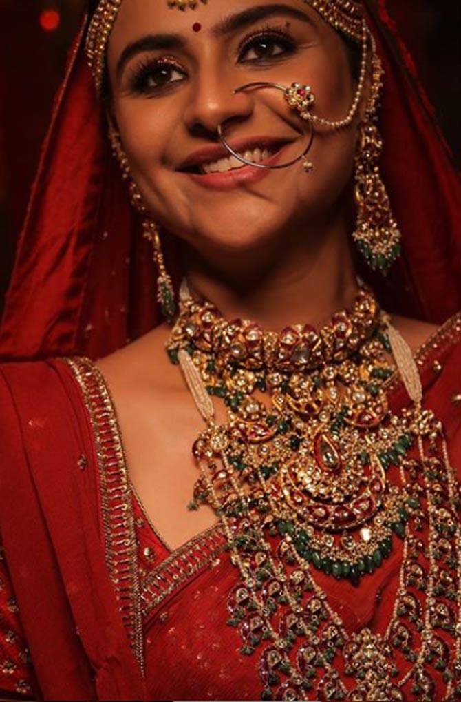Prachi Tehlan also shared a photo of her bridal wear as well as flaunting her red lehenga. She certainly looked elegant on her most special day.