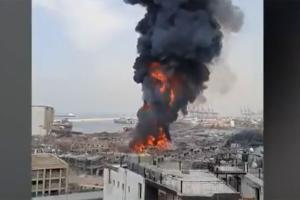 Month after massive explosion, major fire breaks out at Beirut port
