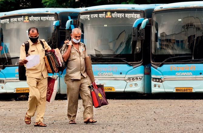 Currently, the MSRTC has to run multiple buses on the same route, increasing fuel costs. File pics