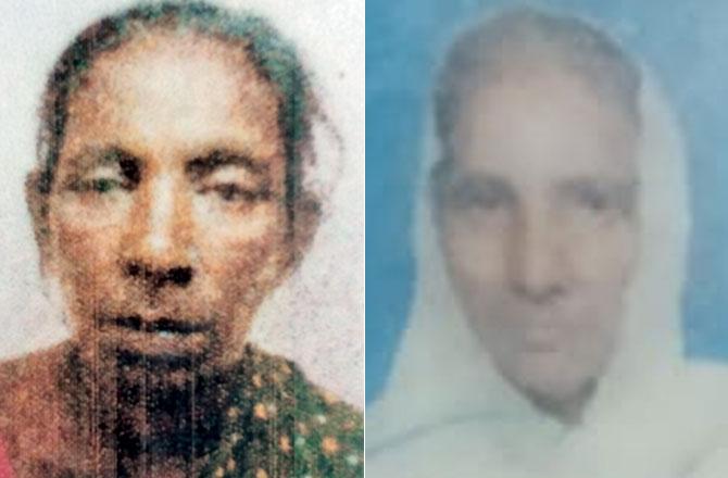 Saroja Naidu, 71, the homeless woman and (right) Zubeida Abdul Rehman Khan, 70