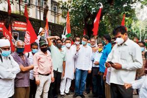 Mumbai: BEST and Western Railway employees start the week with protests