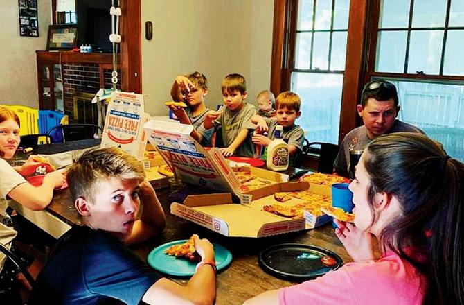 Pizza night at the Churches