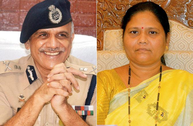 Commissioner Sadanand Date and Mayor Jyotsana Hasnale. Pics/Hanif Patel