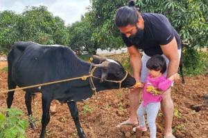 Radhika Pandit shares a capture from their time at their farmhouse