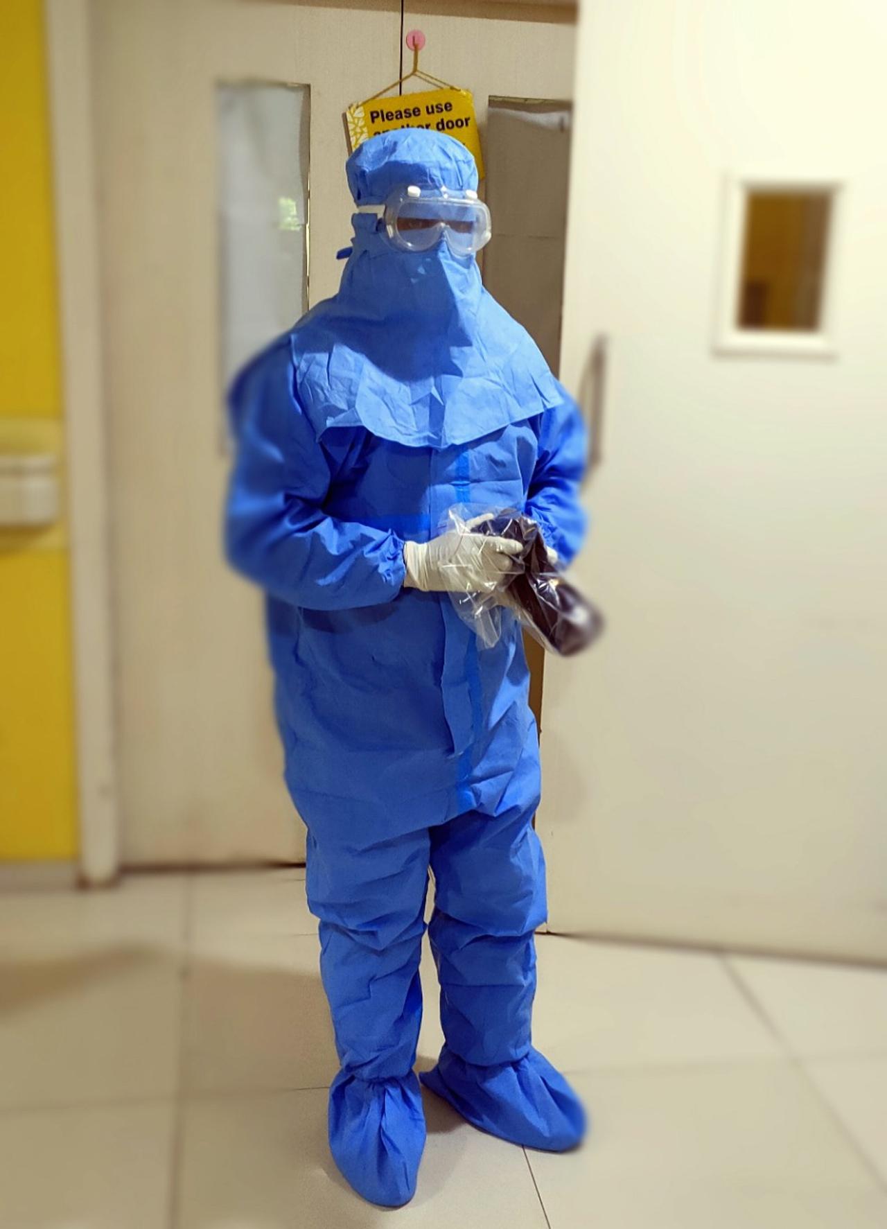 In photo: Mid-day photographer Bipin Kokate dressed in a PPE suit while on duty at the COVID-19 ICU Unit of Children's ward at SRCC Children's Hospital, Haji Ali in South Mumbai.