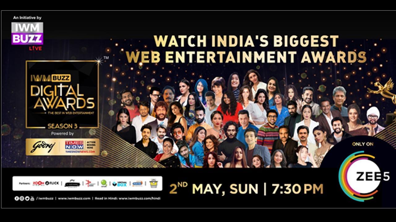 IWMBuzz Digital Awards Season 3, India’s Biggest Web Entertainment Awards, To Stream On ZEE5 On May 2nd