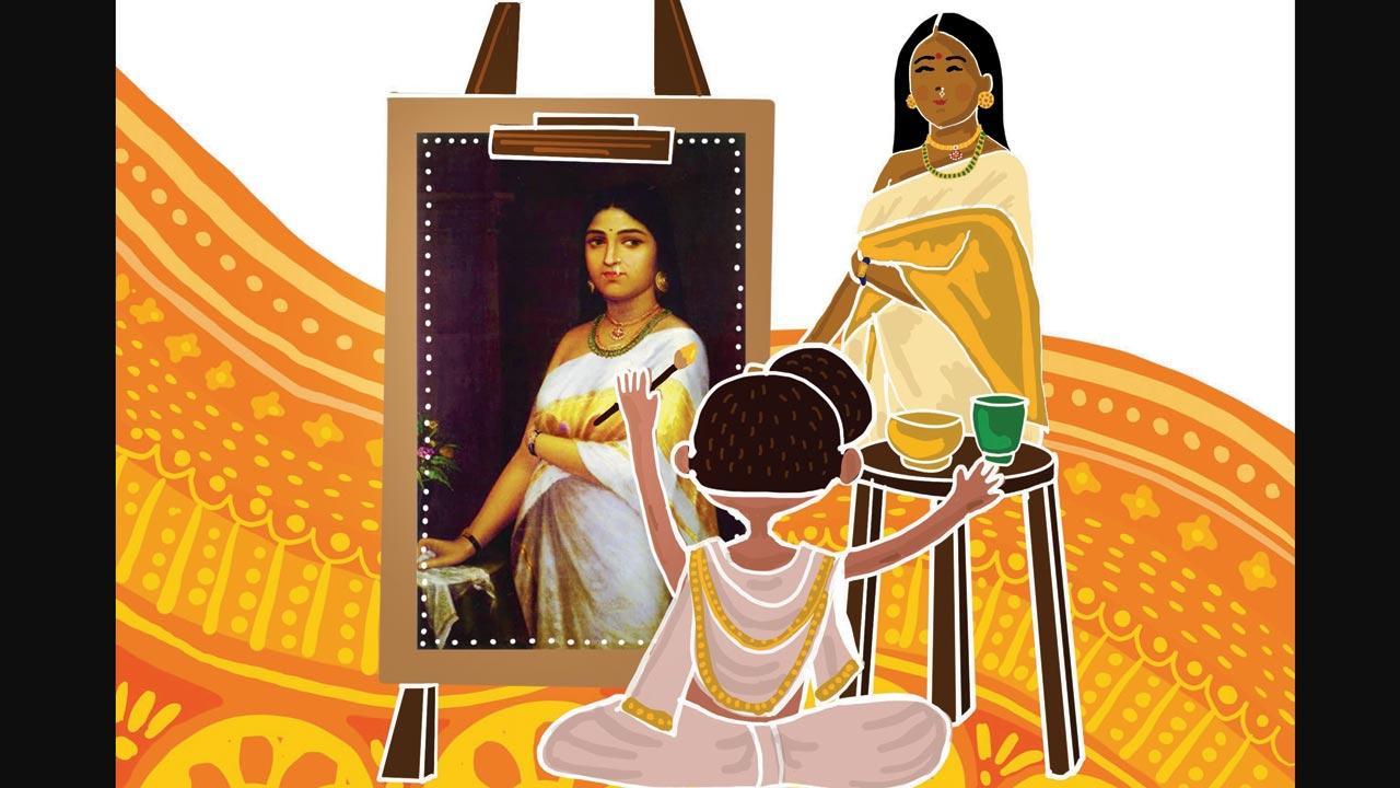 Kids meet Raja Ravi Varma