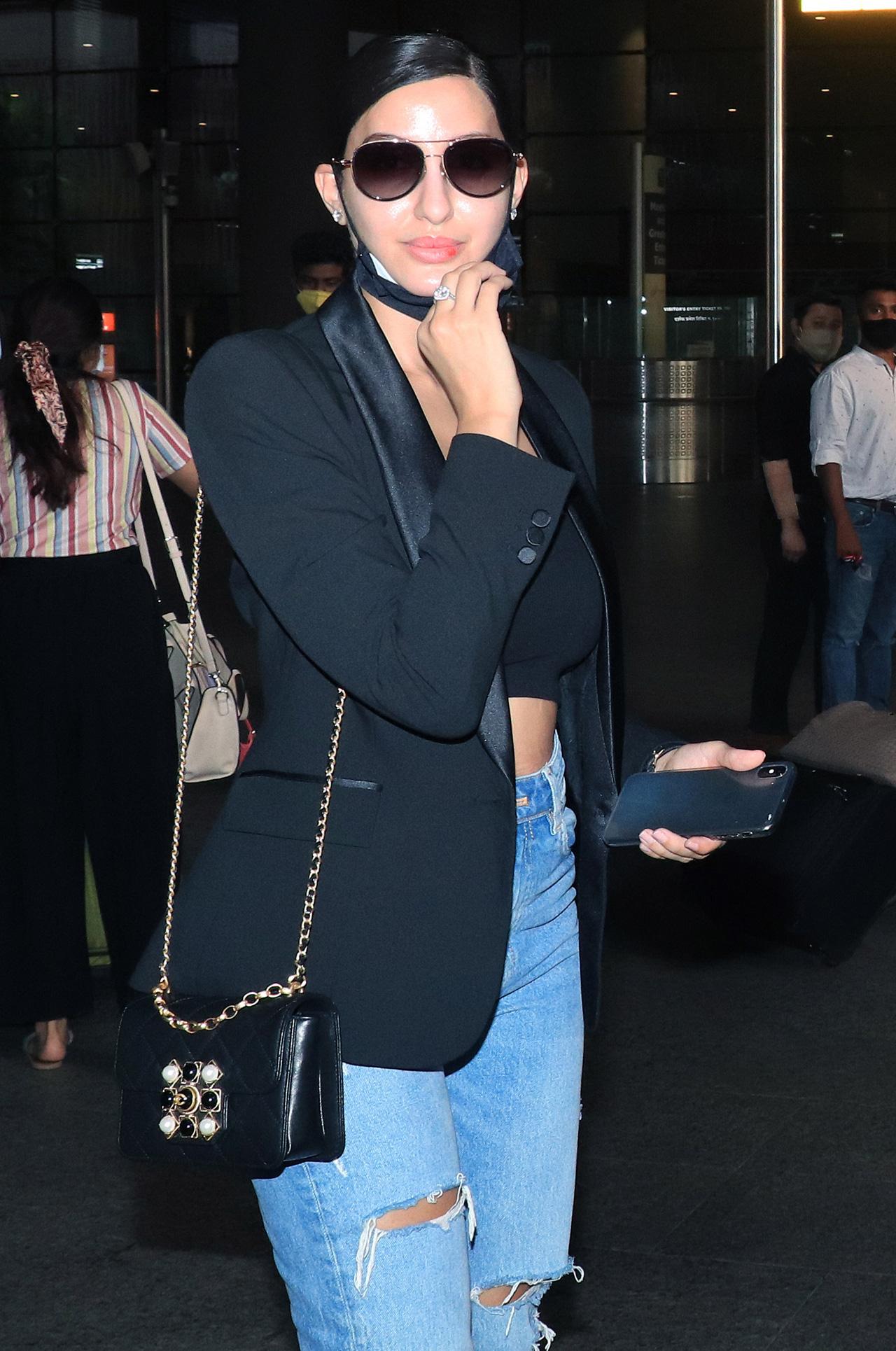 Nora Fatehi returns from Bengaluru where she was part of a special episode of Dance Deewane 3. The reality show is being shot due to the lockdown in the state.