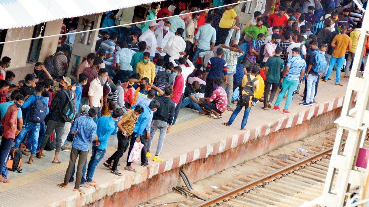 Mumbai: With new COVID-19 curbs in place, rail and bus passenger numbers decline