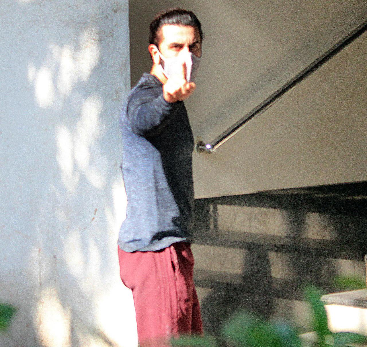Ranbir Kapoor, who recently recovered from COVID-19, was clicked outside a clinic in Bandra.