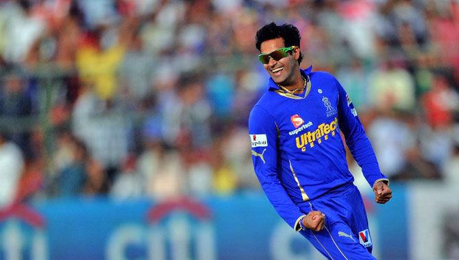 Ajit Chandila: The tainted Rajasthan Royals spinner took a hat-trick in the 2012 edition of IPL against Pune Warriors. (Pic/ AFP)