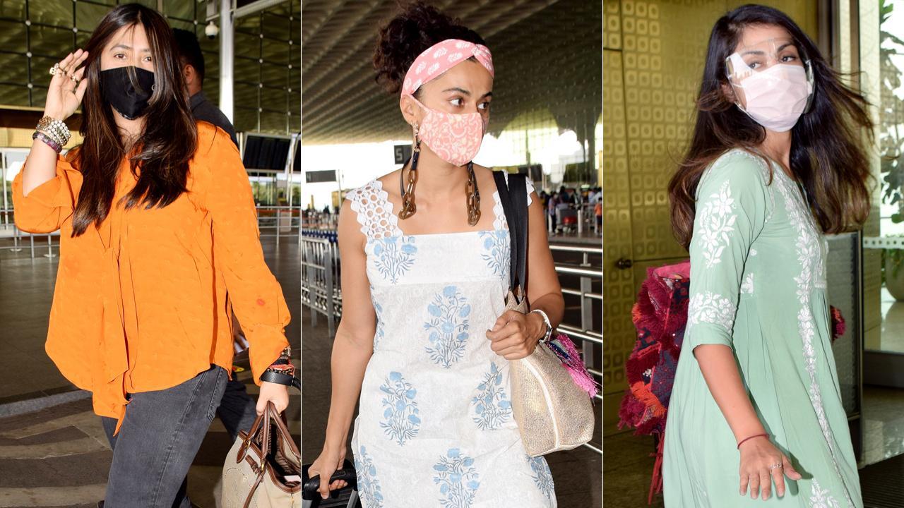Ekta Kapoor, Rhea Chakraborty, Taapsee Pannu clicked at Airport