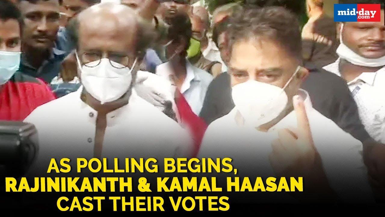 Rajinikanth, Kamal Haasan cast their votes in Tamil Nadu as polling begins