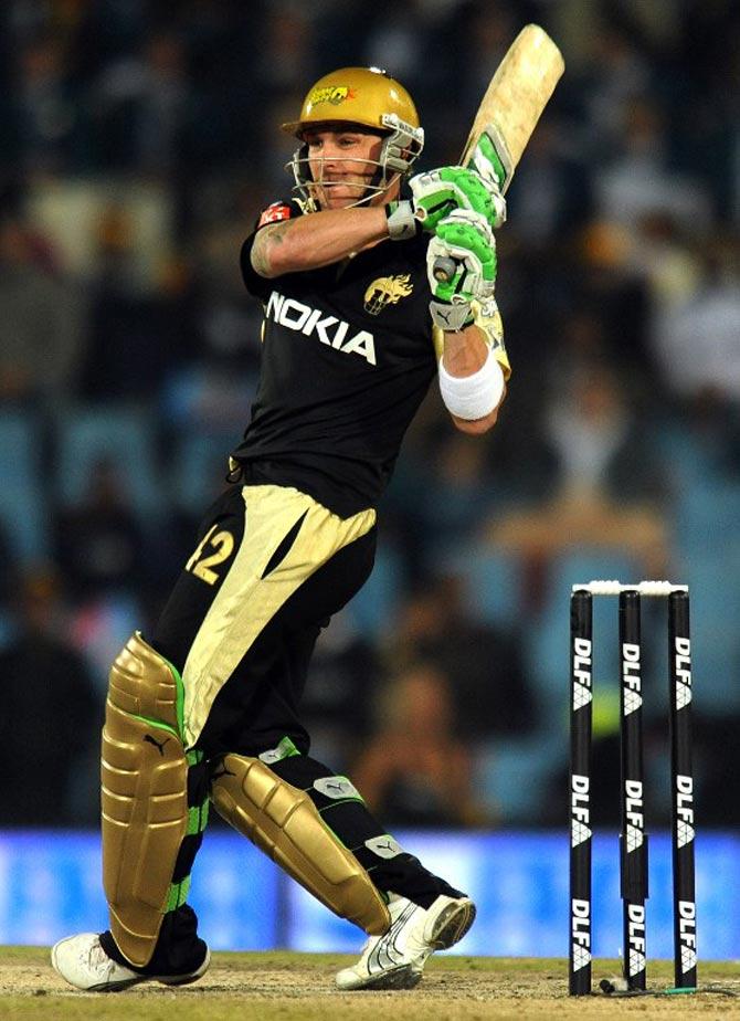Brendon McCullum - 2 centuries: Team during tons - Kolkata Knight Riders, Chennai Super Kings. 158* off 73 balls in 2008 and 100* off 56 balls in 2015.