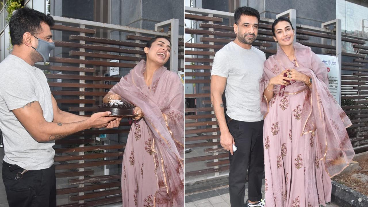 On Thursday, Pavitra Punia turned a year older and beau Eijaz Khan made sure to make it special. The Bigg Boss 14 couple had a quiet celebration at home. “Happy birthday baby... I love you,” Khan posted. Punia replied, “I love you to the moon and back, love. The precious gift of my life.” They cut the cake in front of the paparazzi as well.