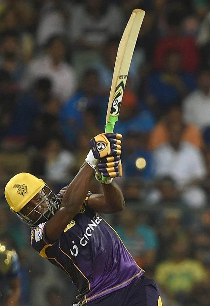 Andre Russell - 19 balls: Kolkata Knight Riders vs Kings XI Punjab on 9 May 2015. Fours - 5. Sixes - 4
