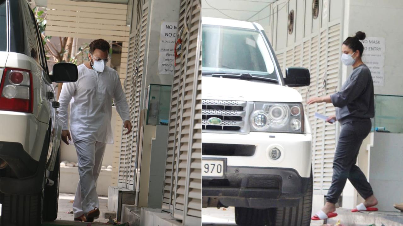 Saif Ali Khan and Kareena Kapoor Khan were snapped in Bandra, as the couple paid a visit to their doctor's clinic. (All pictures/Yogen Shah)