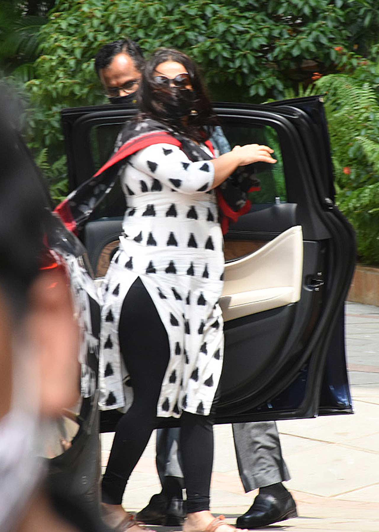 Sherni actress Vidya Balan was snapped by the shutterbugs in Mumbai with her husband Siddharth.